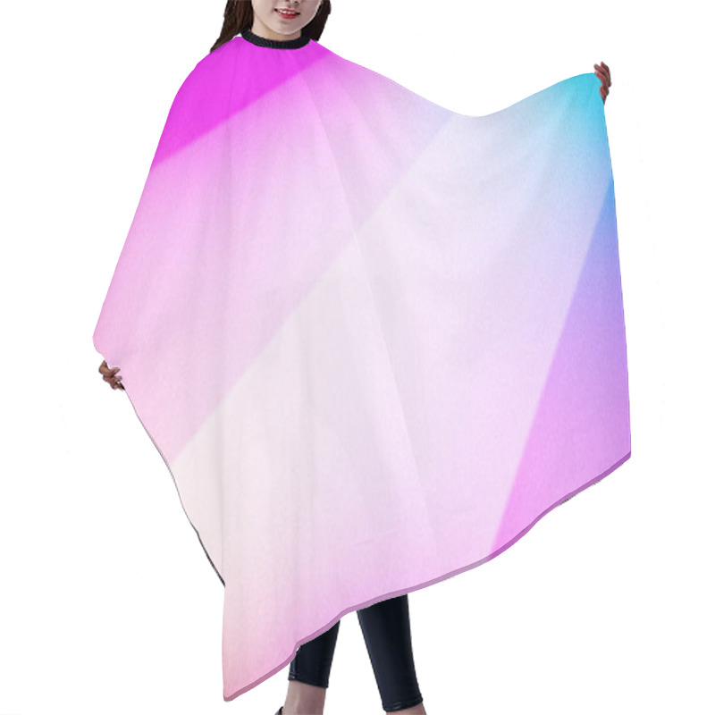 Personality  Abstract 4K Gradient Featuring Vibrant Pink, Purple, And Cyan Geometric Stripes, With A Grainy Texture And Soft Blur For A Dynamic And Modern Design Hair Cutting Cape