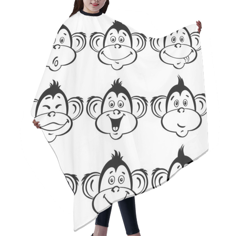 Personality  Funny Monkeys Faces Hair Cutting Cape