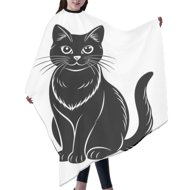 Personality  Cat Vector Illustration Showcasing A Stylized And Playful Design Of A Cat, Ideal For Pet-related Projects, Animal Graphics, And Playful Decor In Various Creative Applications Hair Cutting Cape