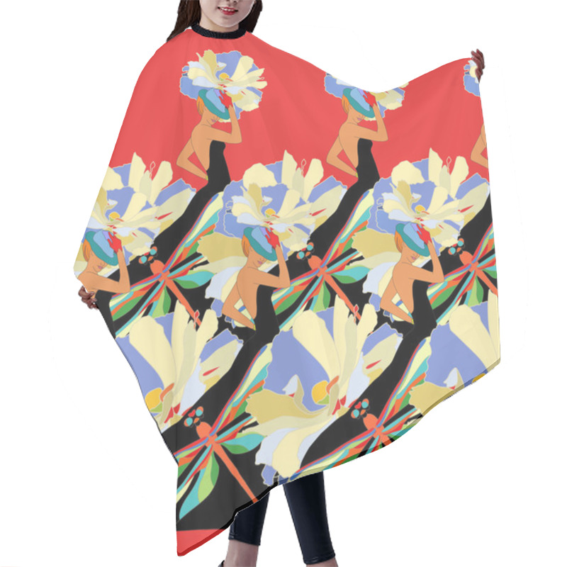 Personality  Women Floral Clothing Collection,  Abstract Ornament Hair Cutting Cape