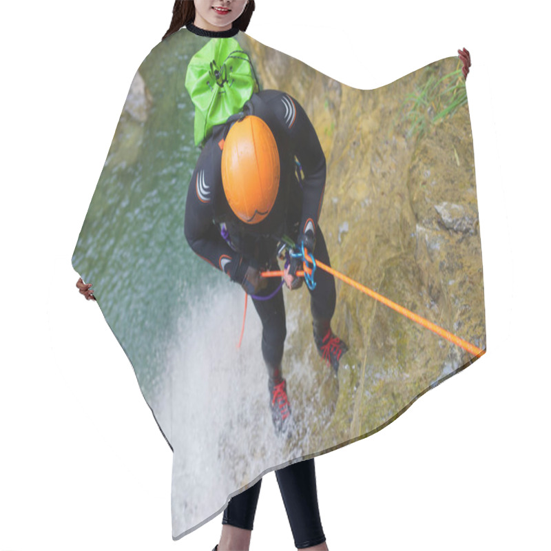 Personality  Canyoneering Furco Canyon In Pyrenees, Broto Village, Huesca Province In Spain. Hair Cutting Cape