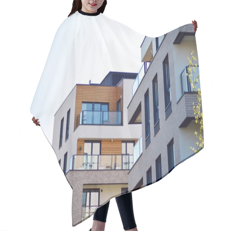 Personality   Abstract Fragment Of Contemporary Architecture. Residential Modern Building Hair Cutting Cape