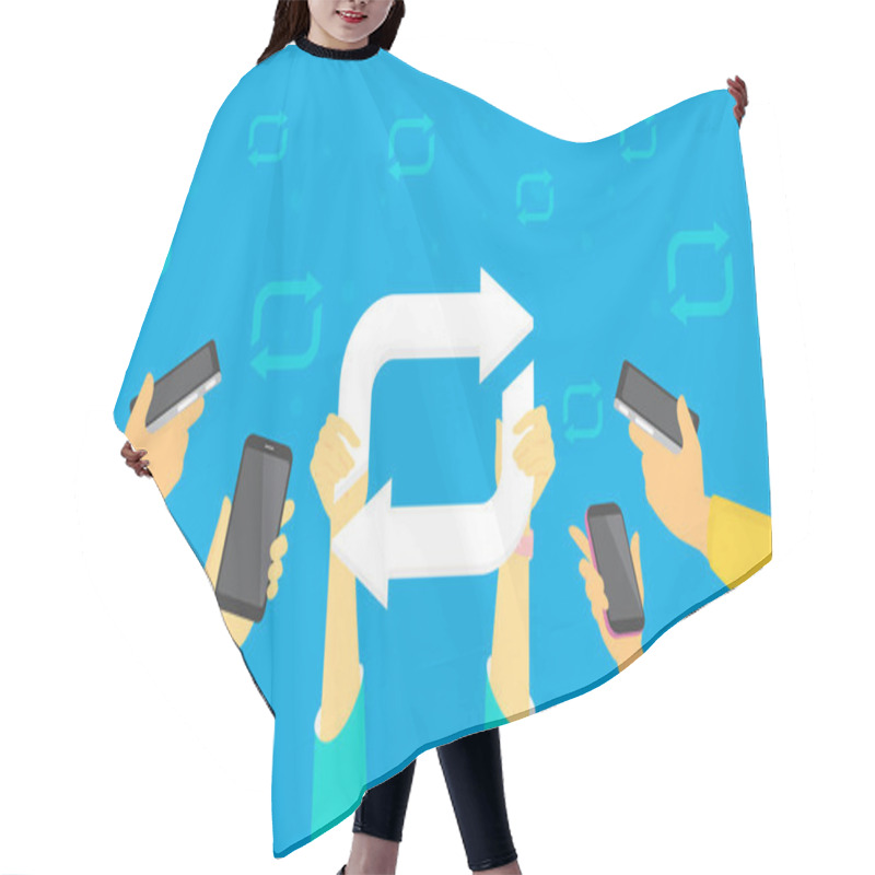 Personality  Repost Concept Vector Illustration Hair Cutting Cape