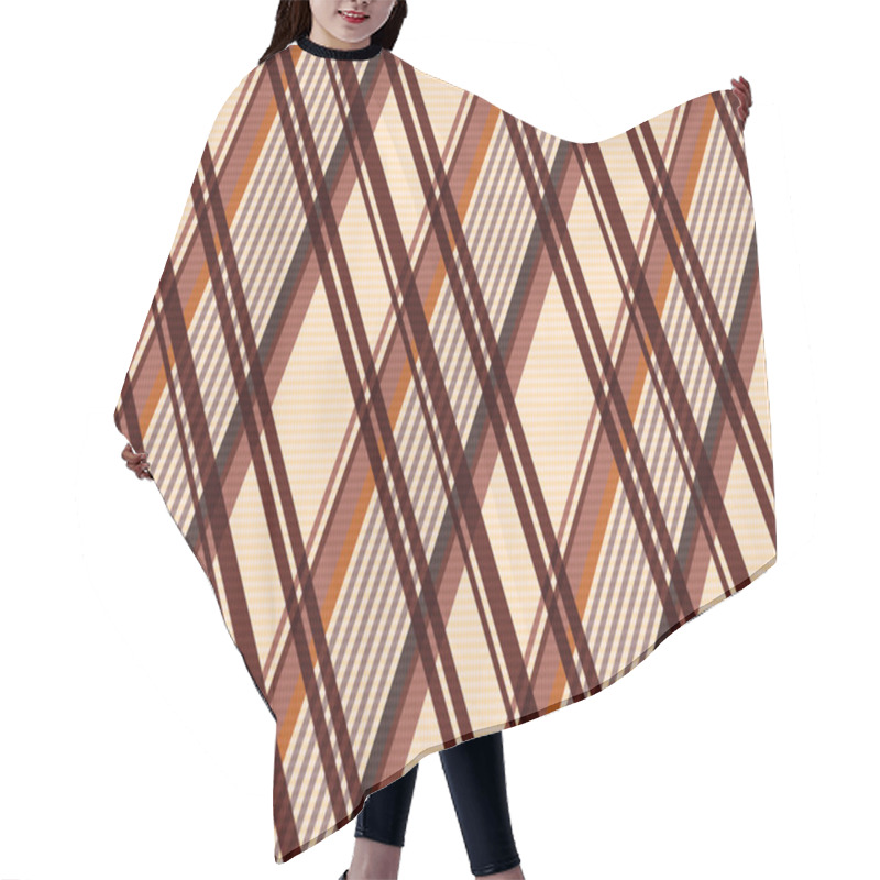 Personality  Rhombic Seamless Pattern In Beige And Brown Hair Cutting Cape