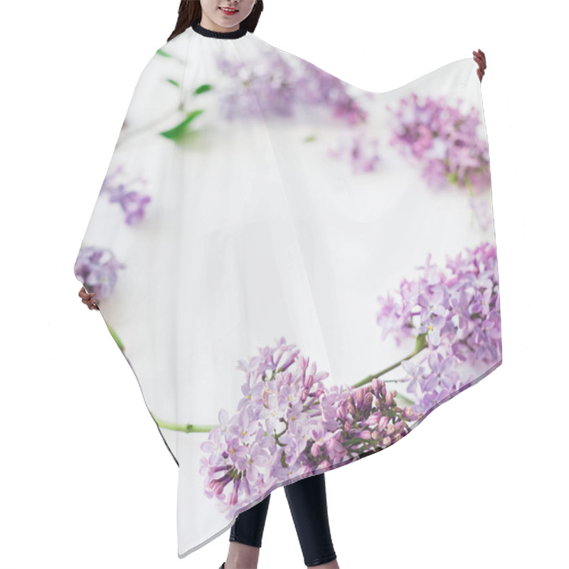 Personality  Wreath Made Of Lilac Flowers Hair Cutting Cape