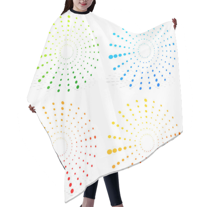 Personality  Radial Dotted Elements Hair Cutting Cape