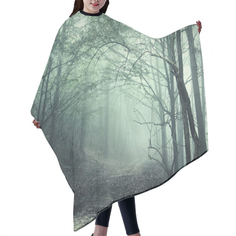 Personality  Green Fog In A Mysterious Forest Hair Cutting Cape