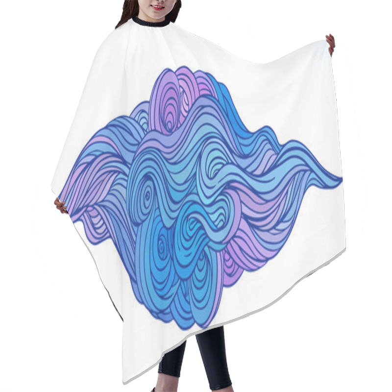 Personality  Hair Or Waves Seamless Pattern Hair Cutting Cape