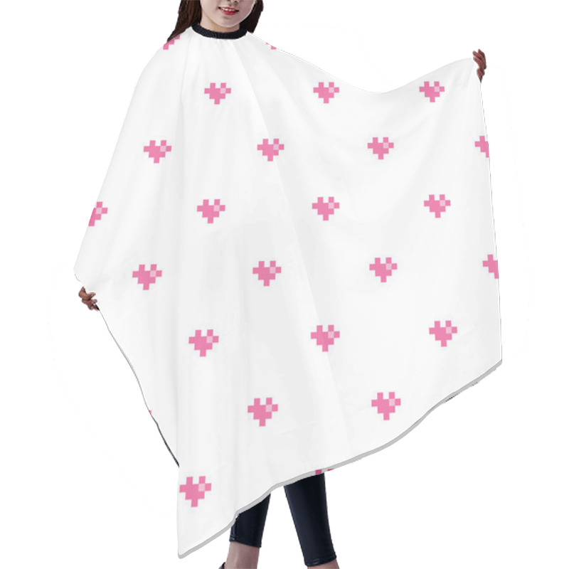 Personality  Pixel Pattern With Tiny Hearts Hair Cutting Cape