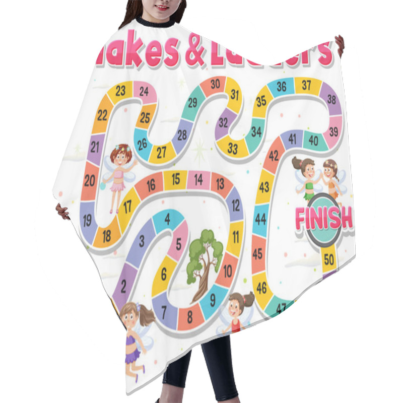 Personality  Snakes And Ladders Game Template Illustration Hair Cutting Cape