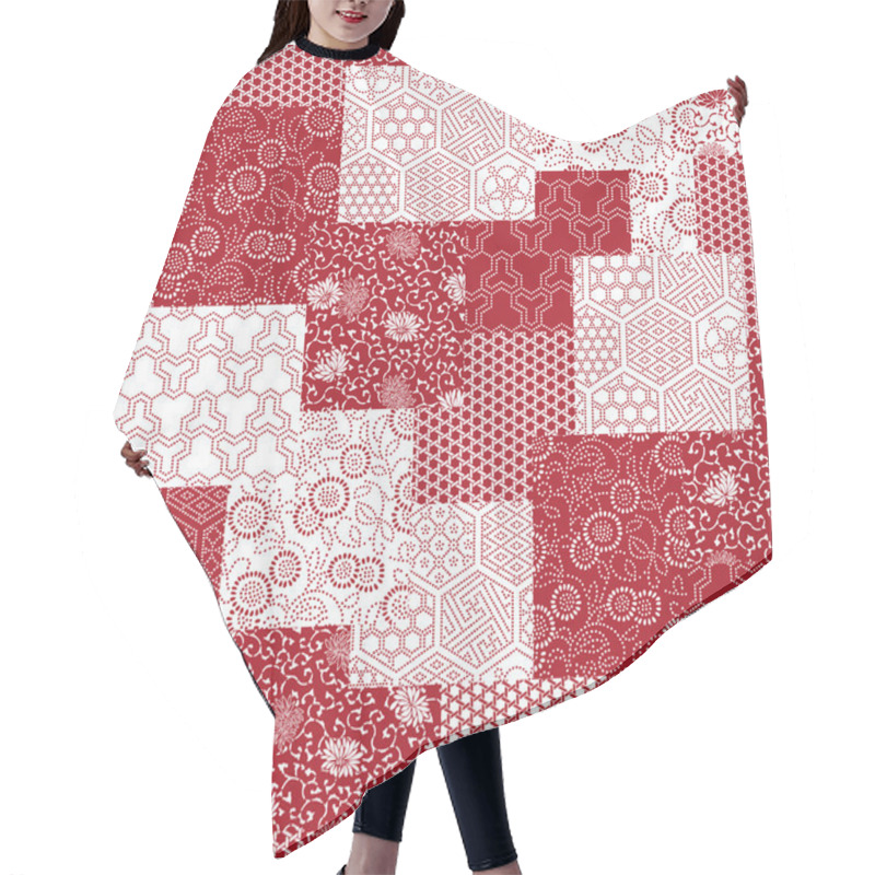 Personality  Japanese Style Pattern Patchwork Hair Cutting Cape