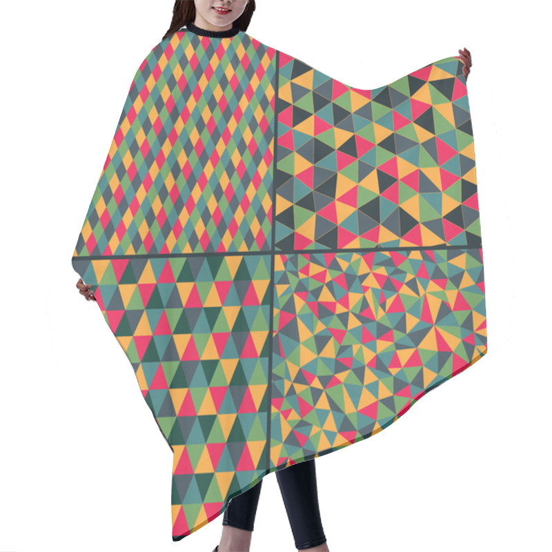 Personality  Set Of Four Geometric Pattern Hair Cutting Cape