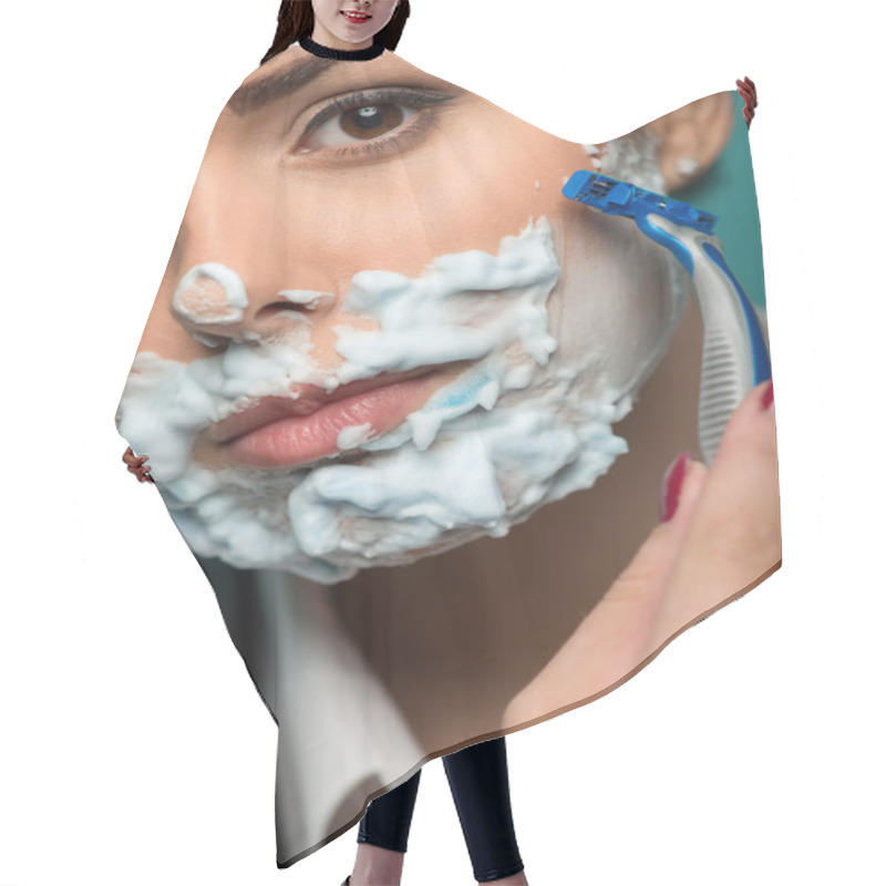 Personality  Girl Shaving Hair Cutting Cape