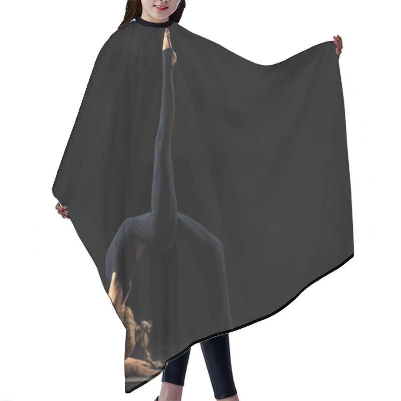 Personality  Woman Standing In Yoga Position      Hair Cutting Cape