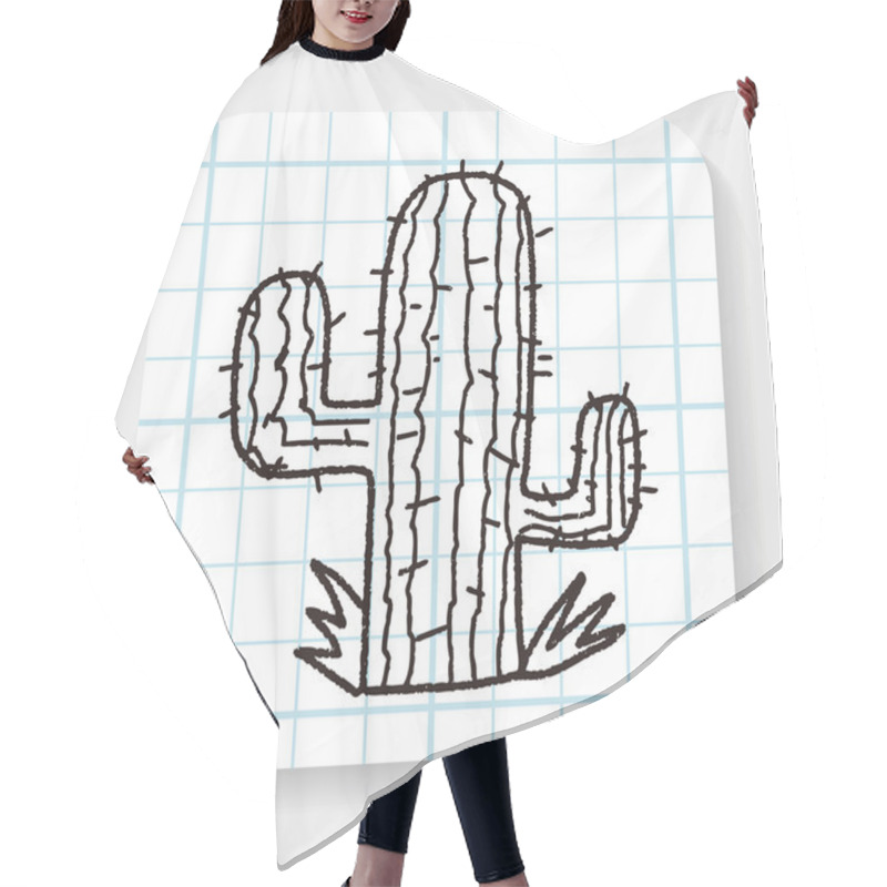 Personality  Cactu Doodle Hair Cutting Cape