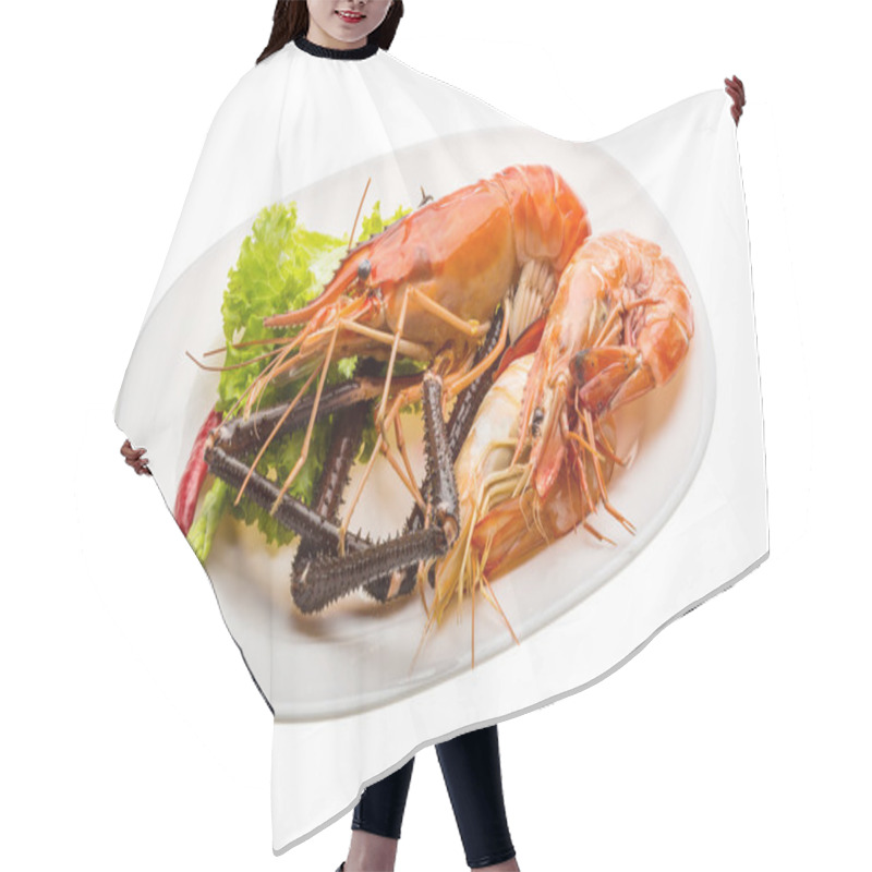 Personality  Giant Freshwater Prawn And King Prawns Hair Cutting Cape