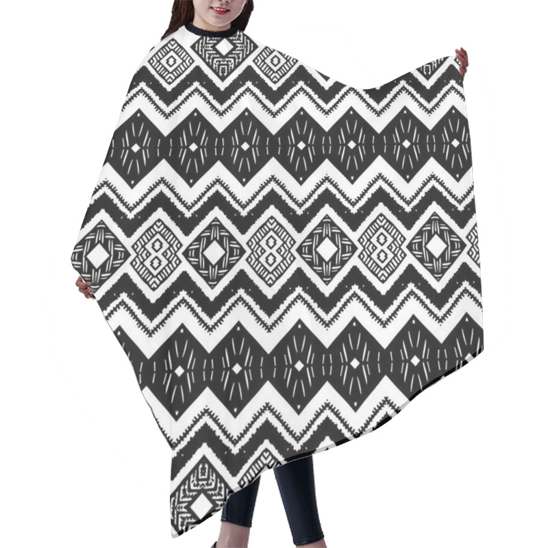 Personality  Abstract Zigzag Pattern For Cover Design. Tribal Hair Cutting Cape