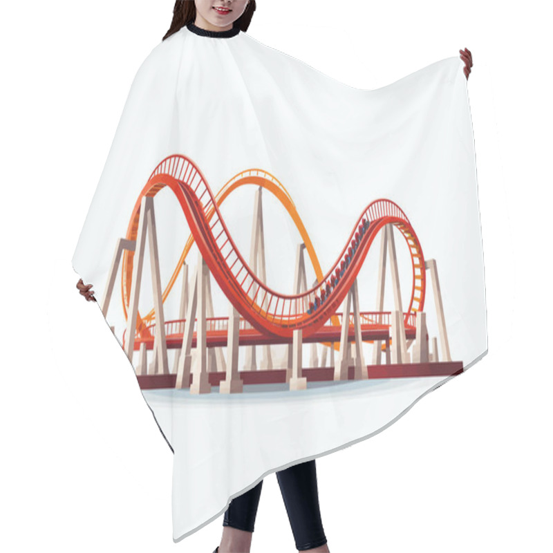 Personality  Roller Coaster Vector Flat Minimalistic Isolated Illustration Hair Cutting Cape