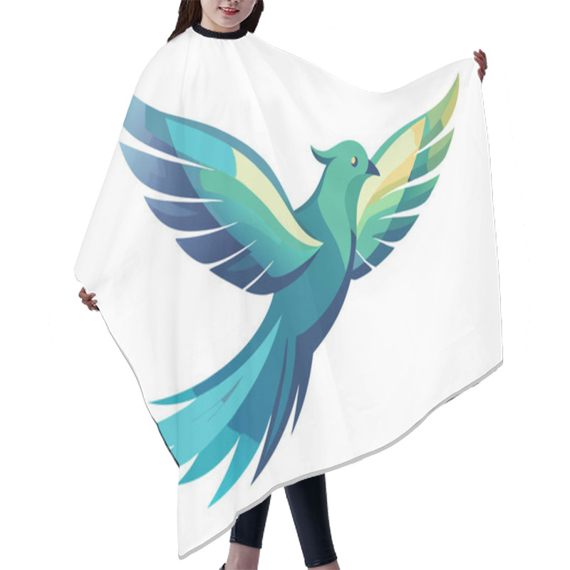 Personality  Stylized Flying Bird Illustration Highlighting Freedom And Grace Hair Cutting Cape