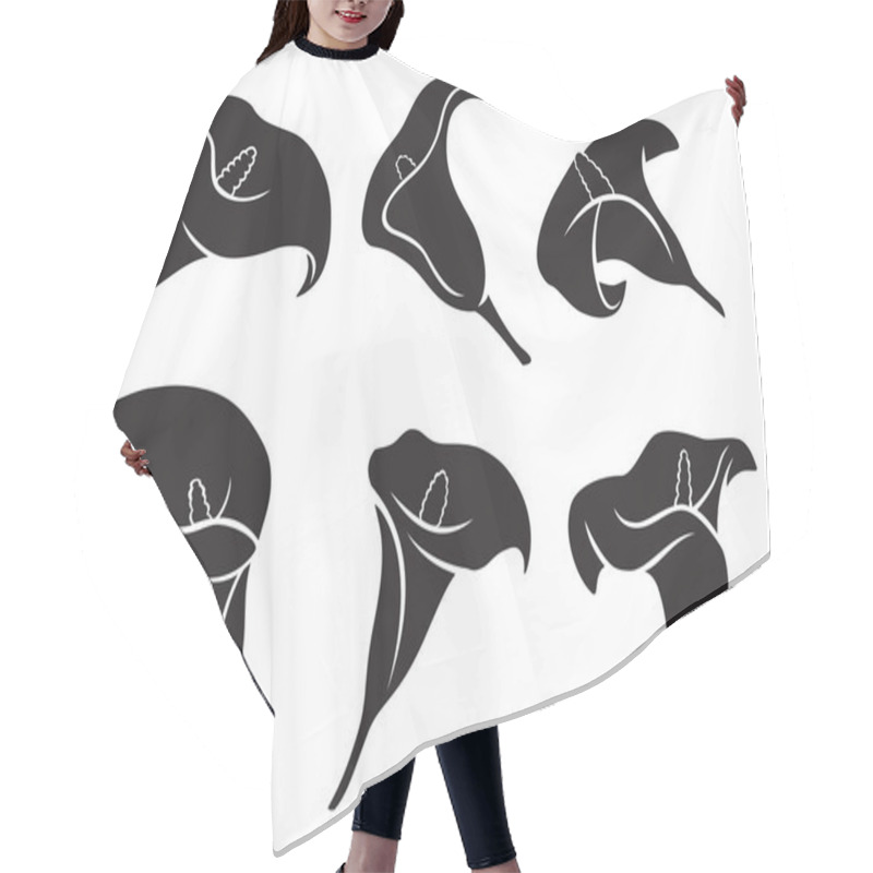 Personality  Silhouette Of Calla Flower Hair Cutting Cape