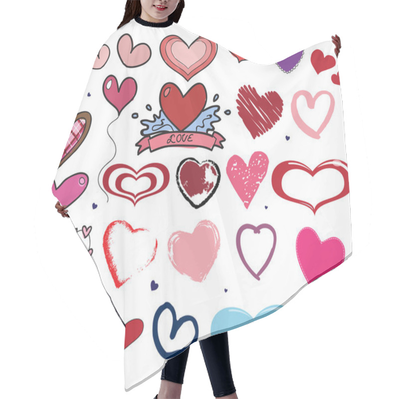 Personality  Heart Shape Collection Vector Hair Cutting Cape