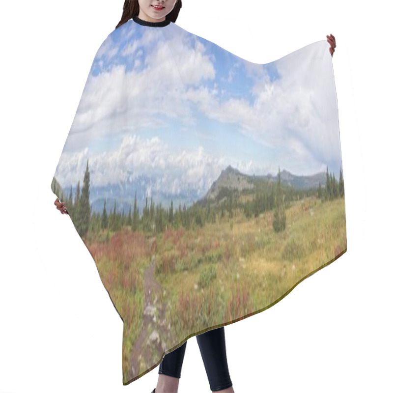 Personality  The Nature Of The Southern Urals. After The Rain. Summer In The Mountains. Panorama Of A Beautiful Sky With Clouds Against The Backdrop Of Mountains And Forests. Hair Cutting Cape