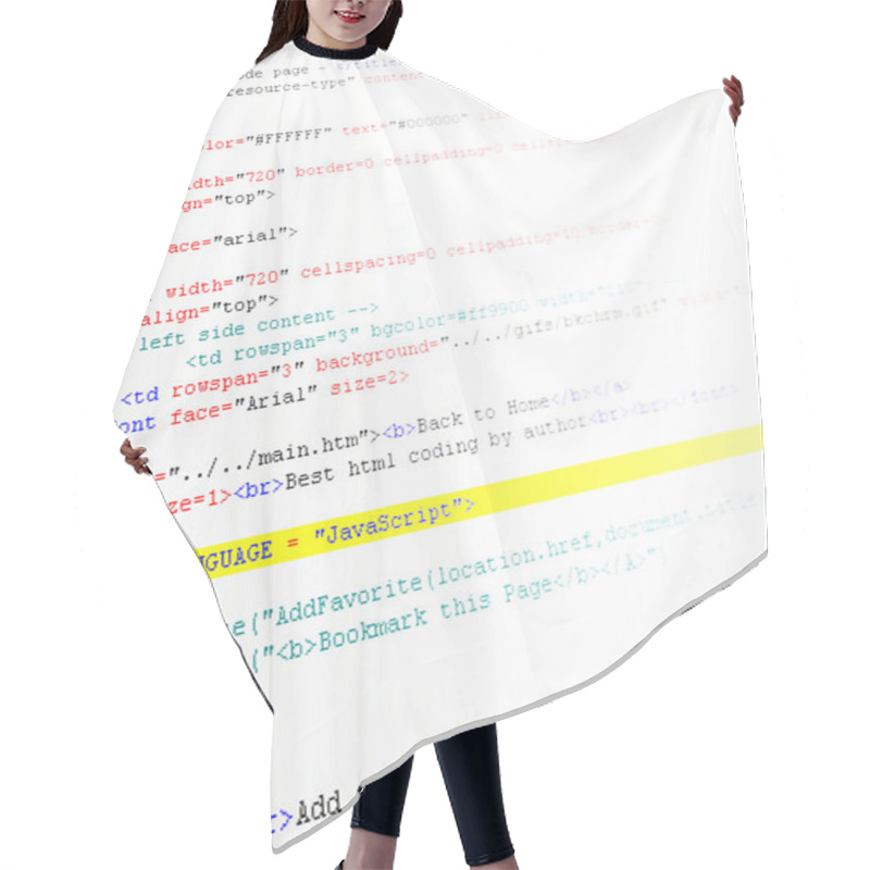 Personality  Closeup Of Html Code Hair Cutting Cape