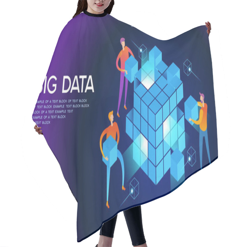 Personality  Big Data Web Banner Hair Cutting Cape