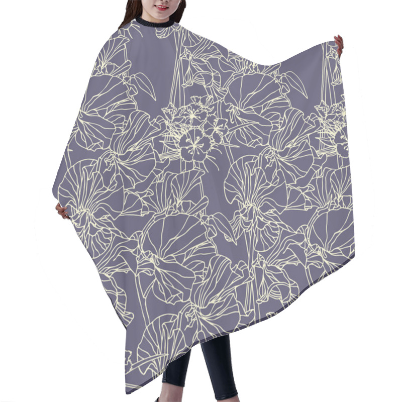 Personality  Elegance Seamless Pattern With Flowerse Hair Cutting Cape