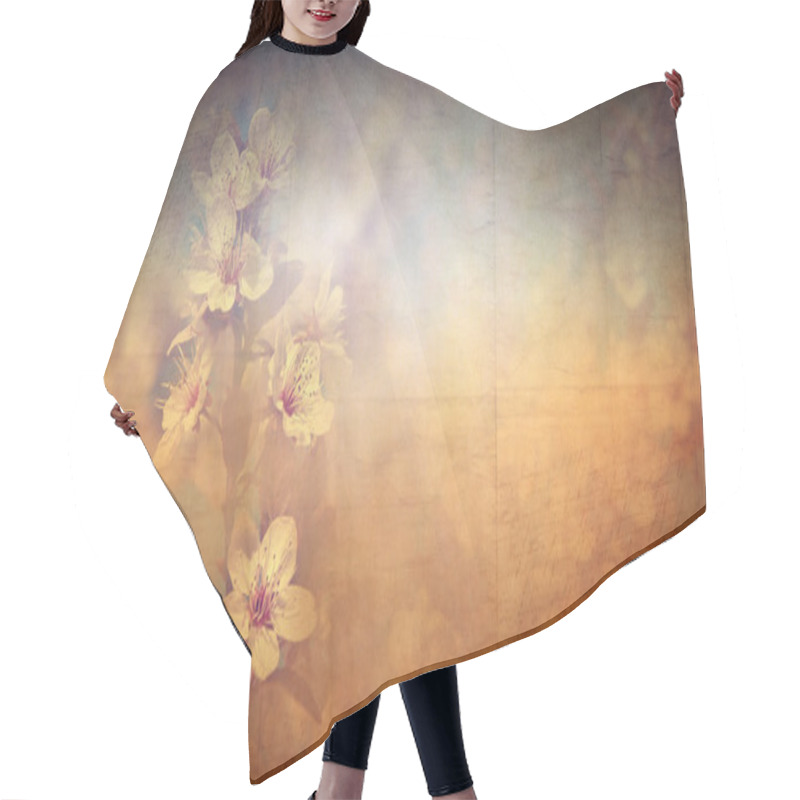 Personality  Cherry Tree Flower Hair Cutting Cape