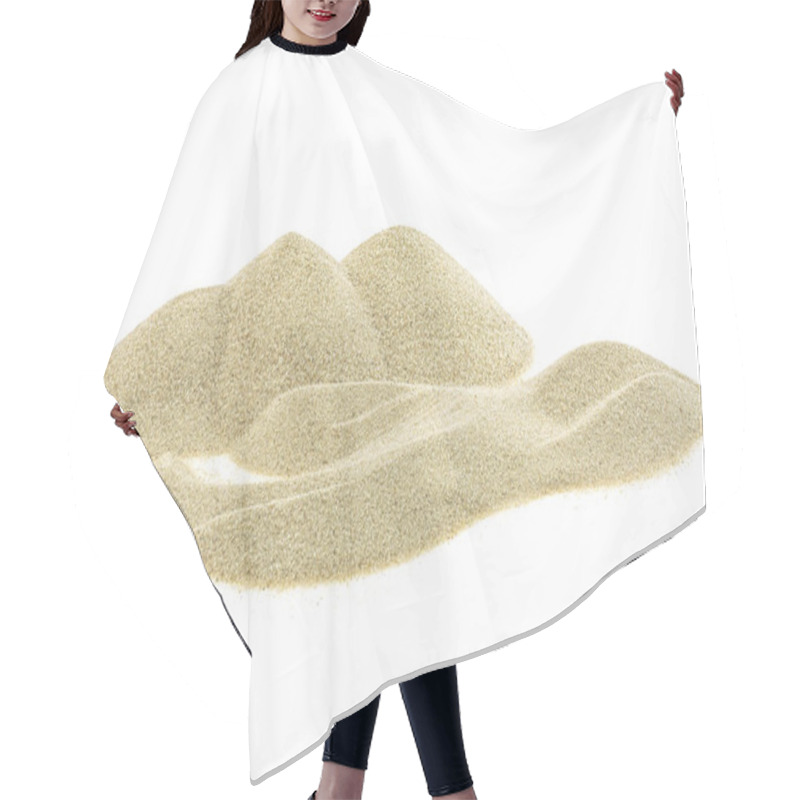 Personality  Pile Of River Sand Isolated On A White Background Hair Cutting Cape