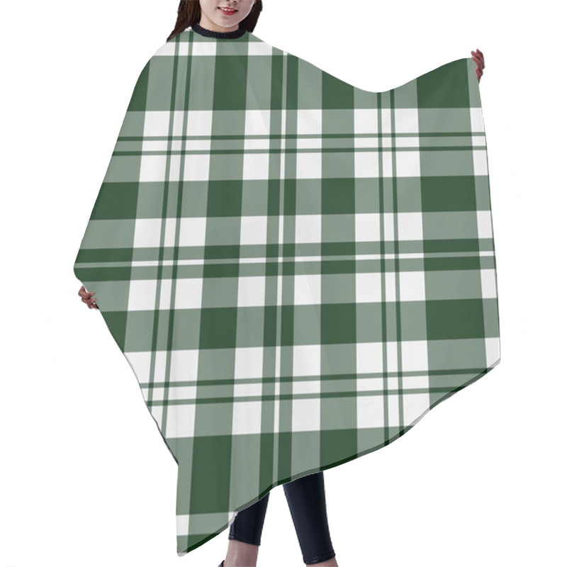 Personality  Seamless Tartan - Green And White Hair Cutting Cape