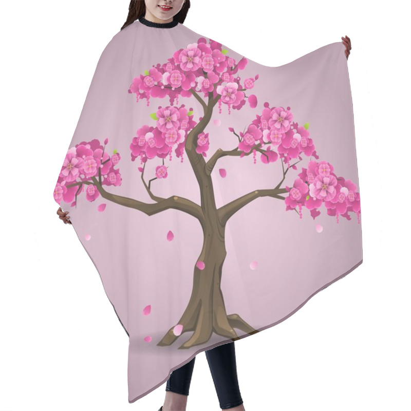 Personality  Japanese Sakura Tree Hair Cutting Cape