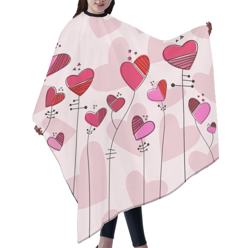 Personality  Heart Style Flowers Hair Cutting Cape