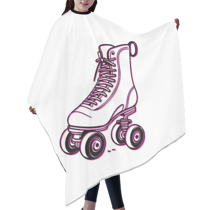 Personality  Roller Skate Illustration. Concept Of Retro Sport, Fun, And Leisure. Hair Cutting Cape