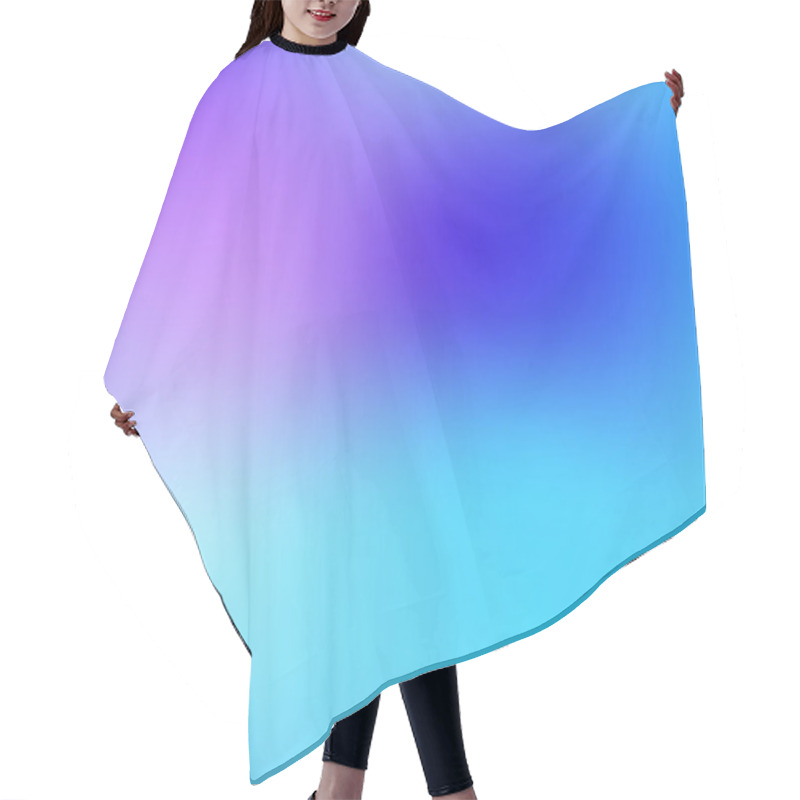 Personality  Pastel Soft. Vibrant Blue, Teal, Neon Concept. Hair Cutting Cape