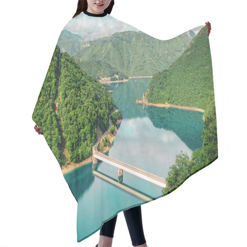 Personality  Bridge On Piva Lake Near Pluzine, Montenegro Hair Cutting Cape