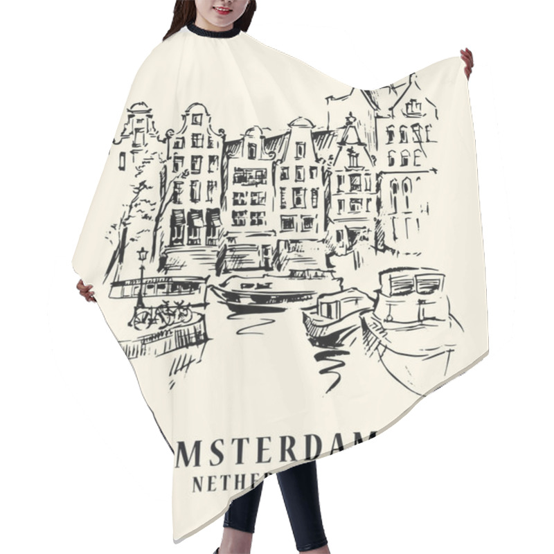 Personality  Amsterdam Architecrture Sketch Hair Cutting Cape