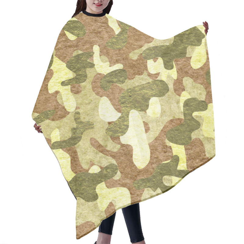 Personality  Watercolor Camouflage, Sand Style, Hand Drawn Illustration For Fatherland Defender Day Or Army Design. Hair Cutting Cape