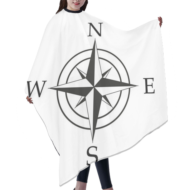 Personality  Black Wind Rose Isolated On White Hair Cutting Cape