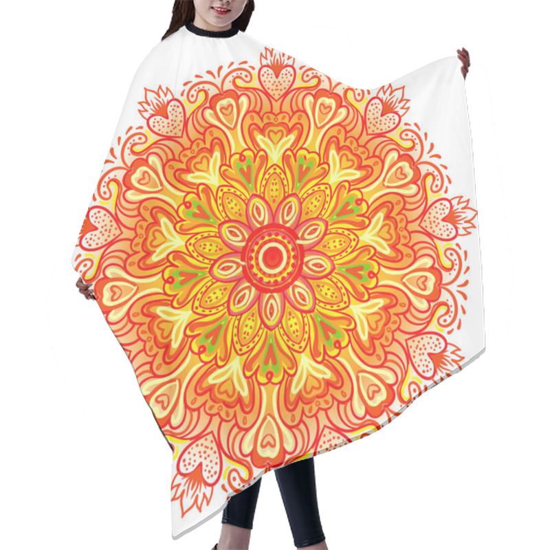 Personality  Vector Ornamental Mandala Inspired Ethnic Art, Patterned Indian  Hair Cutting Cape