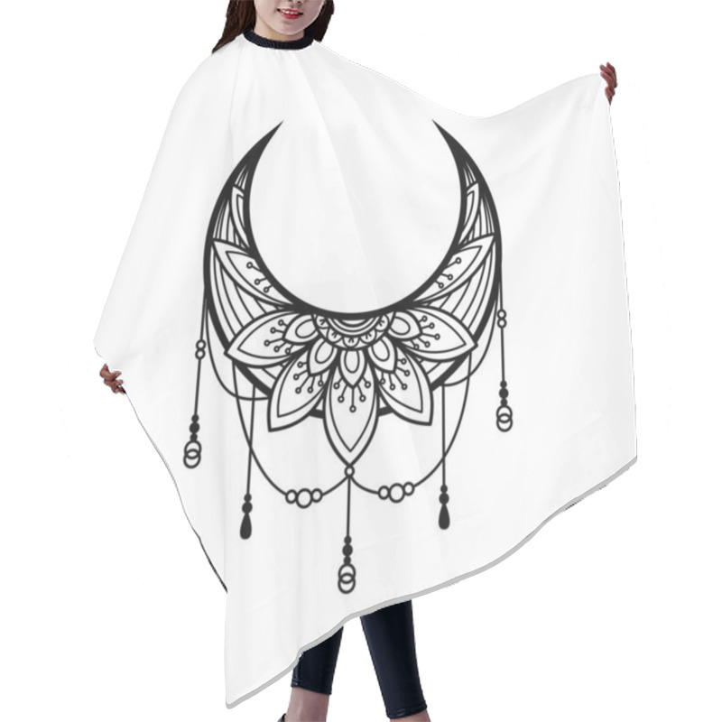 Personality  Crescent Moon Mandala Style, Moon Decoration Element Collection Hair Cutting Cape