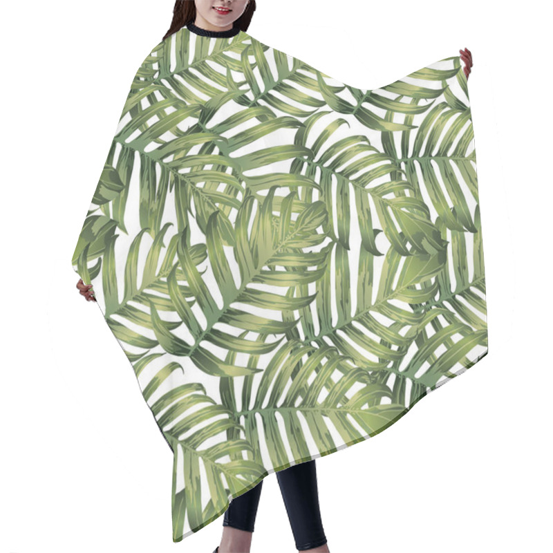 Personality  Palm Monstera Seamless Pattern.  Hair Cutting Cape