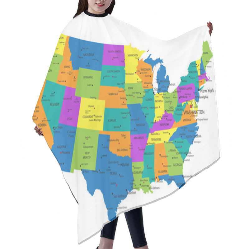 Personality  United States Of America Political Map Hair Cutting Cape