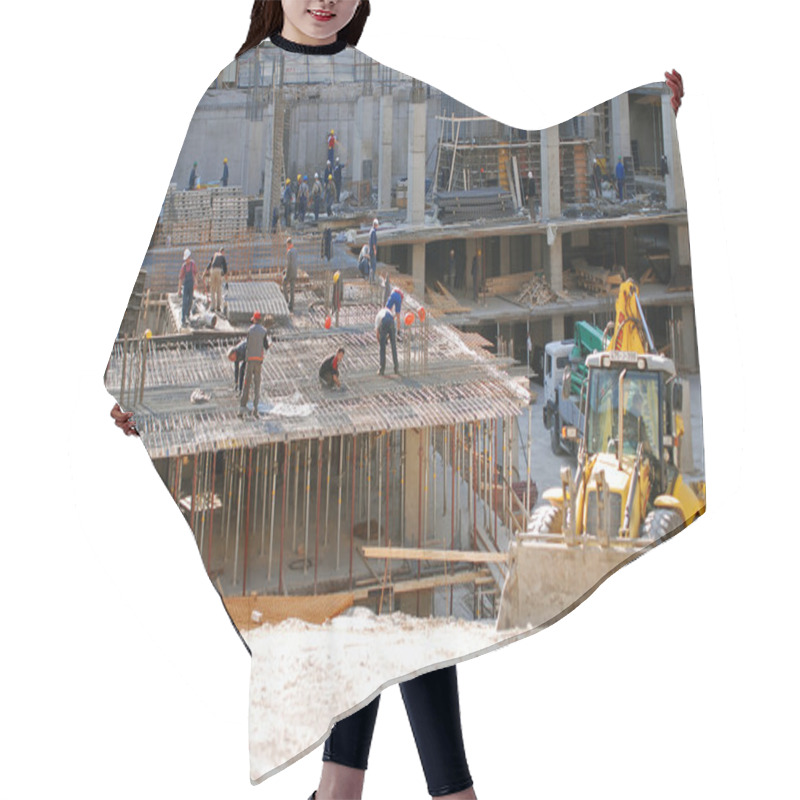 Personality  Construction Site And Bulldozzer Hair Cutting Cape