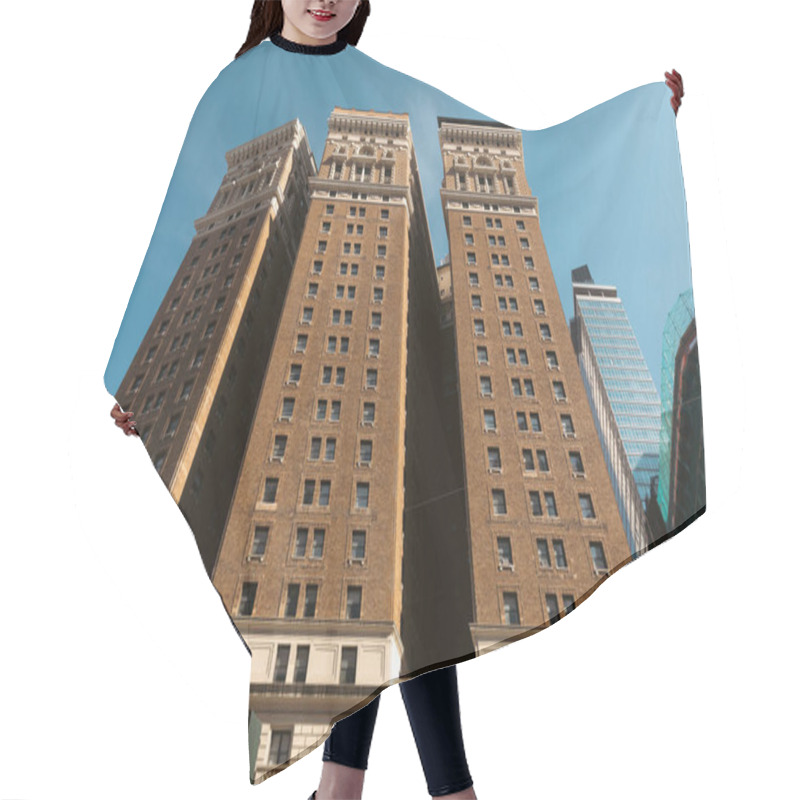 Personality  Low Angle View Of Tudor City Apartment Complex In New York City Against Blue Sky Hair Cutting Cape