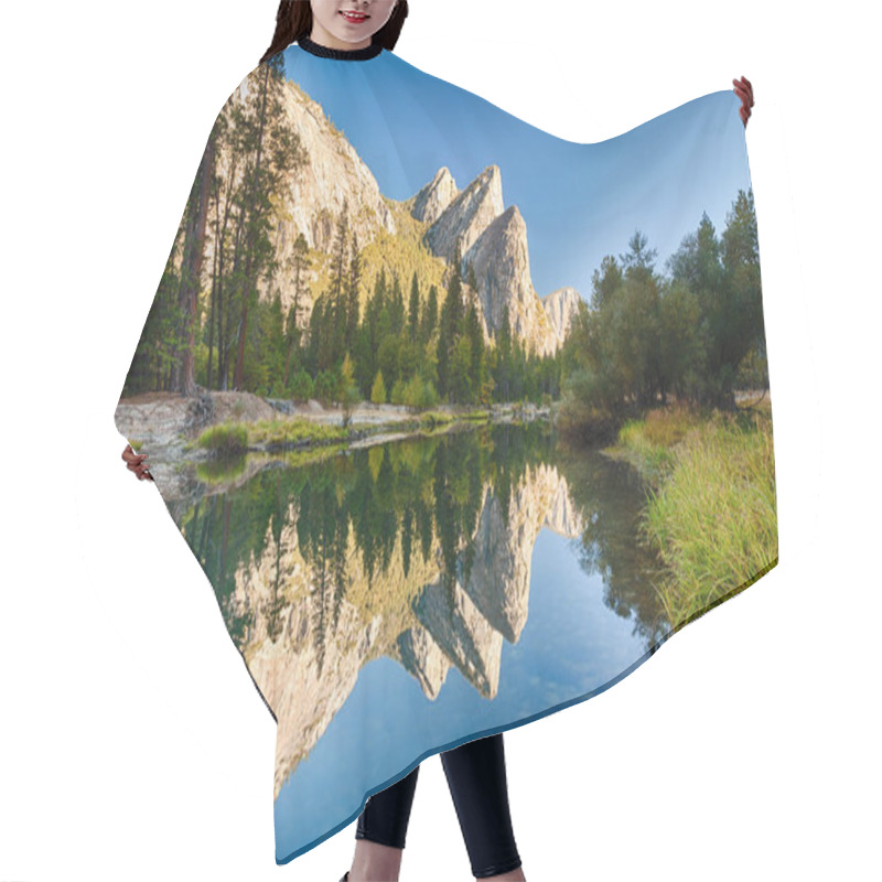 Personality  Three Brothers Reflect On Merced River, Yosemite Valley, Yosemite NP,  California, USA Hair Cutting Cape