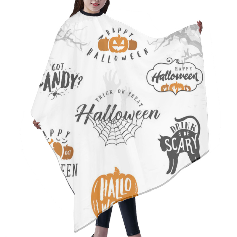 Personality  Halloween Design Elements For Parties, Greeting Cards And Invitations Hair Cutting Cape