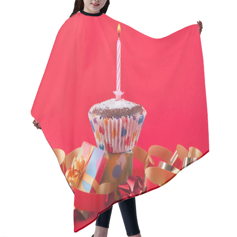 Personality  Birthday Candle On A Cupcake Hair Cutting Cape