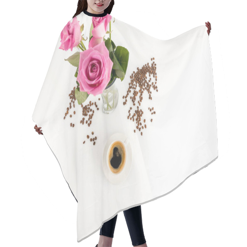 Personality  Cup Of Coffee And Flowers  Hair Cutting Cape